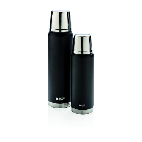 Swiss Peak Elite 1l Kupfer Vakuum Flasche schwarz bedrucken, Art.-Nr. P433.361