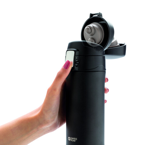 Swiss Peak Elite Kupfer Vakuum Becher schwarz bedrucken, Art.-Nr. P433.371 Swiss Peak Elite Kupfer Vakuum Becher schwarz bedrucken, Art.-Nr. P433.371