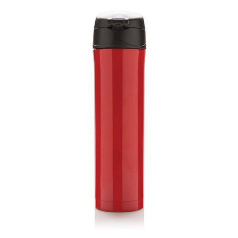 Easy Lock Vakuum Flasche rot, schwarz bedrucken, Art.-Nr. P433.994 Easy Lock Vakuum Flasche rot, schwarz bedrucken, Art.-Nr. P433.994