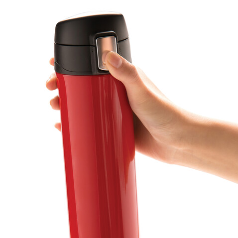 Easy Lock Vakuum Flasche rot, schwarz bedrucken, Art.-Nr. P433.994 Easy Lock Vakuum Flasche rot, schwarz bedrucken, Art.-Nr. P433.994
