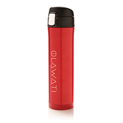 Easy Lock Vakuum Flasche rot, schwarz bedrucken, Art.-Nr. P433.994 Easy Lock Vakuum Flasche rot, schwarz bedrucken, Art.-Nr. P433.994