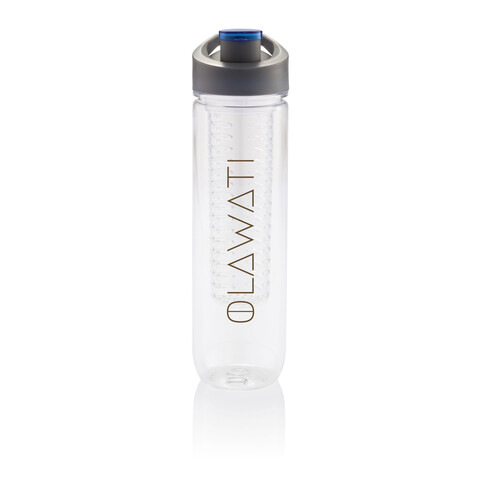 Wasserflasche mit Aromafach blau bedrucken, Art.-Nr. P436.055 Wasserflasche mit Aromafach blau bedrucken, Art.-Nr. P436.055