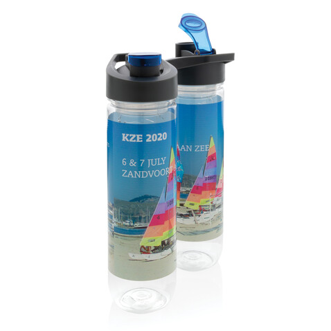 Wasserflasche mit Aromafach blau bedrucken, Art.-Nr. P436.055 Wasserflasche mit Aromafach blau bedrucken, Art.-Nr. P436.055