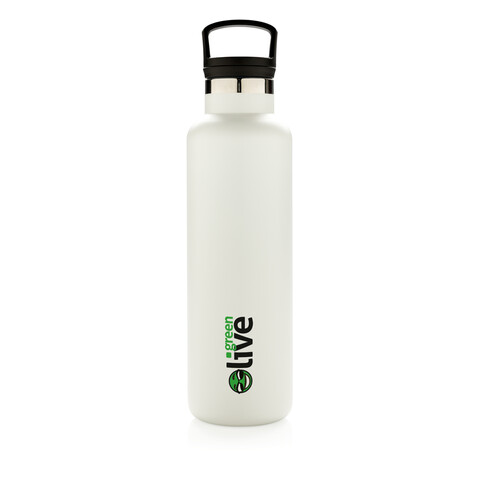 Auslaufsichere Vakuumflasche off white bedrucken, Art.-Nr. P436.663
