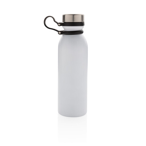Kupfer-Vakuumisolierte Flasche mit Trageriemen weiß bedrucken, Art.-Nr. P436.713