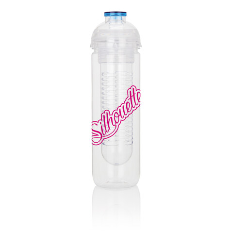 Wasserflasche mit Aromafach blau bedrucken, Art.-Nr. P436.815
