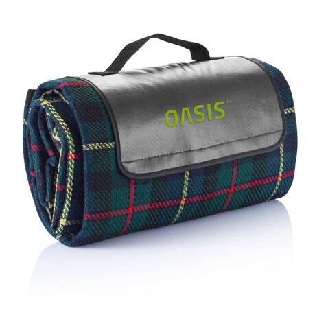 Tartan Picknickdecke schwarz bedrucken, Art.-Nr. P459.610