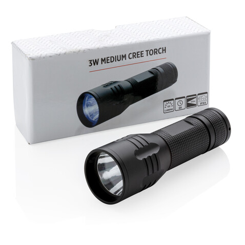 3W Cree Taschenlampe schwarz bedrucken, Art.-Nr. P513.561