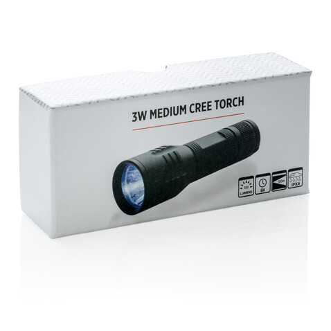 3W Cree Taschenlampe schwarz bedrucken, Art.-Nr. P513.561