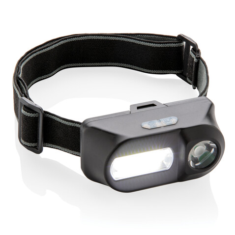 COB und LED Stirnlampe schwarz bedrucken, Art.-Nr. P518.041 COB und LED Stirnlampe schwarz bedrucken, Art.-Nr. P518.041