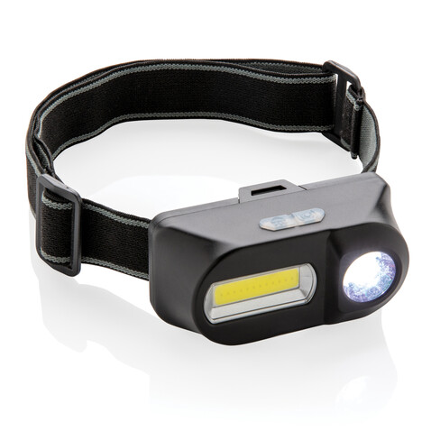 COB und LED Stirnlampe schwarz bedrucken, Art.-Nr. P518.041 COB und LED Stirnlampe schwarz bedrucken, Art.-Nr. P518.041