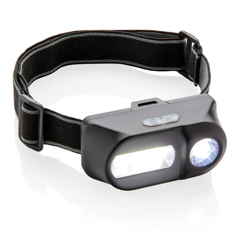 COB und LED Stirnlampe schwarz bedrucken, Art.-Nr. P518.041 COB und LED Stirnlampe schwarz bedrucken, Art.-Nr. P518.041