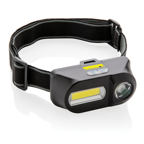 COB und LED Stirnlampe schwarz bedrucken, Art.-Nr. P518.041 COB und LED Stirnlampe schwarz bedrucken, Art.-Nr. P518.041