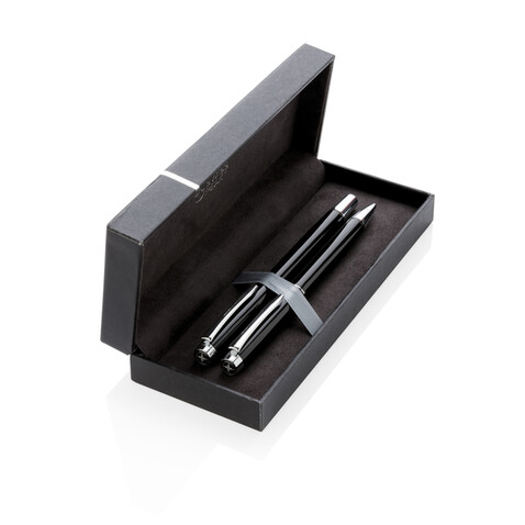 Heritage Schreibset schwarz, silber bedrucken, Art.-Nr. P610.460