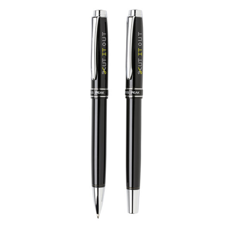 Heritage Schreibset schwarz, silber bedrucken, Art.-Nr. P610.460