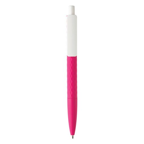 X3-Stift mit Smooth-Touch rosa, weiß bedrucken, Art.-Nr. P610.960