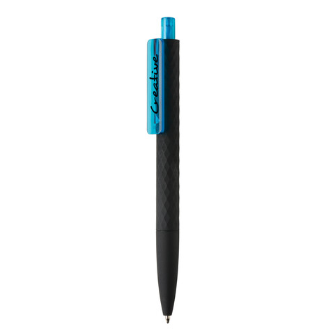 X3-Black mit Smooth-Touch hellblau, schwarz bedrucken, Art.-Nr. P610.975 X3-Black mit Smooth-Touch hellblau, schwarz bedrucken, Art.-Nr. P610.975