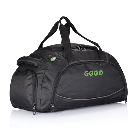 Sporttasche Florida, PVC-frei schwarz bedrucken, Art.-Nr. P703.731 Sporttasche Florida, PVC-frei schwarz bedrucken, Art.-Nr. P703.731