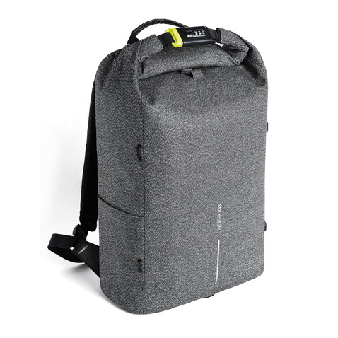 Urban schnitthemmender Anti-Diebstahl-Rucksack grau, schwarz bedrucken, Art.-Nr. P705.642 Urban schnitthemmender Anti-Diebstahl-Rucksack grau, schwarz bedrucken, Art.-Nr. P705.642