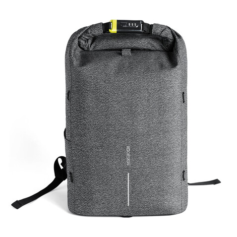 Urban schnitthemmender Anti-Diebstahl-Rucksack grau, schwarz bedrucken, Art.-Nr. P705.642 Urban schnitthemmender Anti-Diebstahl-Rucksack grau, schwarz bedrucken, Art.-Nr. P705.642
