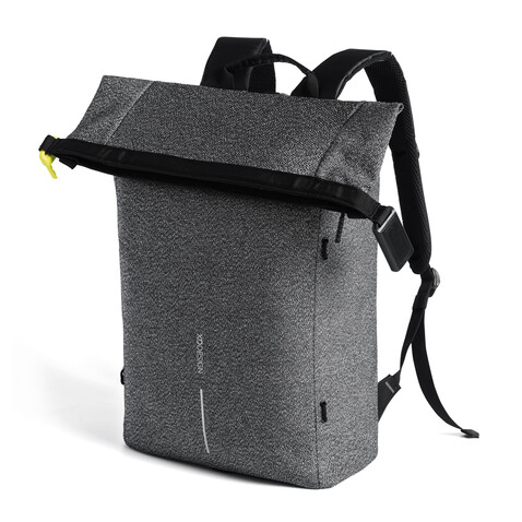 Urban schnitthemmender Anti-Diebstahl-Rucksack grau, schwarz bedrucken, Art.-Nr. P705.642 Urban schnitthemmender Anti-Diebstahl-Rucksack grau, schwarz bedrucken, Art.-Nr. P705.642