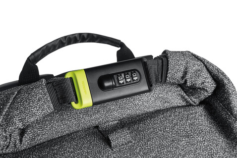Urban schnitthemmender Anti-Diebstahl-Rucksack grau, schwarz bedrucken, Art.-Nr. P705.642 Urban schnitthemmender Anti-Diebstahl-Rucksack grau, schwarz bedrucken, Art.-Nr. P705.642
