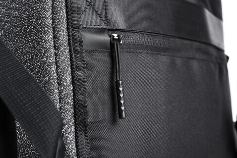 Urban schnitthemmender Anti-Diebstahl-Rucksack grau, schwarz bedrucken, Art.-Nr. P705.642 Urban schnitthemmender Anti-Diebstahl-Rucksack grau, schwarz bedrucken, Art.-Nr. P705.642