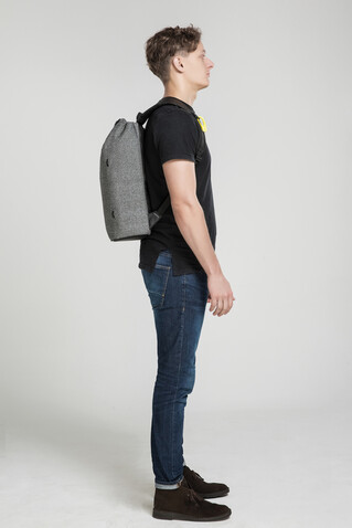 Urban schnitthemmender Anti-Diebstahl-Rucksack grau, schwarz bedrucken, Art.-Nr. P705.642 Urban schnitthemmender Anti-Diebstahl-Rucksack grau, schwarz bedrucken, Art.-Nr. P705.642