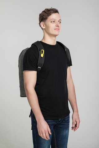 Urban schnitthemmender Anti-Diebstahl-Rucksack grau, schwarz bedrucken, Art.-Nr. P705.642 Urban schnitthemmender Anti-Diebstahl-Rucksack grau, schwarz bedrucken, Art.-Nr. P705.642