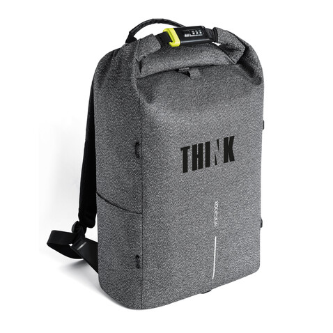 Urban schnitthemmender Anti-Diebstahl-Rucksack grau, schwarz bedrucken, Art.-Nr. P705.642 Urban schnitthemmender Anti-Diebstahl-Rucksack grau, schwarz bedrucken, Art.-Nr. P705.642