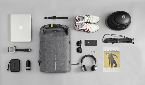 Urban schnitthemmender Anti-Diebstahl-Rucksack grau, schwarz bedrucken, Art.-Nr. P705.642 Urban schnitthemmender Anti-Diebstahl-Rucksack grau, schwarz bedrucken, Art.-Nr. P705.642