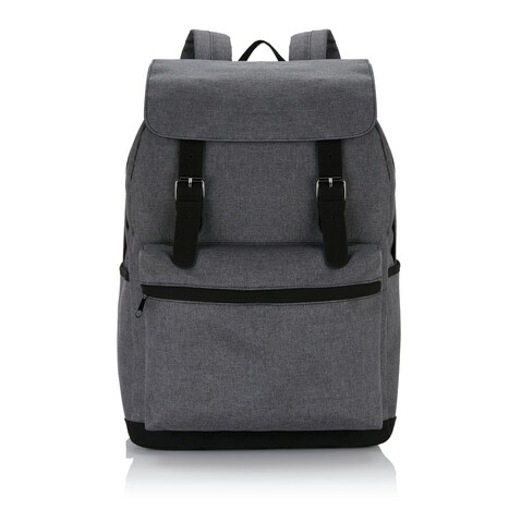 Laptop Rucksack mit magnetischen Schnallenverschlüssen grau bedrucken, Art.-Nr. P706.142 Laptop Rucksack mit magnetischen Schnallenverschlüssen grau bedrucken, Art.-Nr. P706.142
