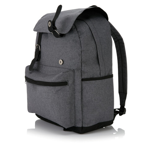 Laptop Rucksack mit magnetischen Schnallenverschlüssen grau bedrucken, Art.-Nr. P706.142 Laptop Rucksack mit magnetischen Schnallenverschlüssen grau bedrucken, Art.-Nr. P706.142