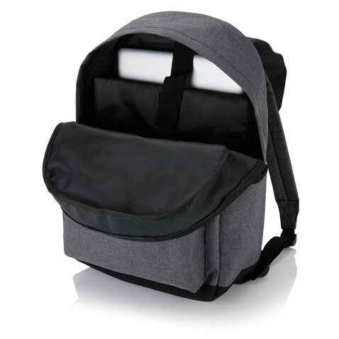 Laptop Rucksack mit magnetischen Schnallenverschlüssen grau bedrucken, Art.-Nr. P706.142 Laptop Rucksack mit magnetischen Schnallenverschlüssen grau bedrucken, Art.-Nr. P706.142