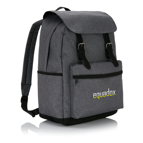Laptop Rucksack mit magnetischen Schnallenverschlüssen grau bedrucken, Art.-Nr. P706.142 Laptop Rucksack mit magnetischen Schnallenverschlüssen grau bedrucken, Art.-Nr. P706.142