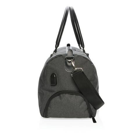 Wochenendtasche mit USB A-Ausgang schwarz bedrucken, Art.-Nr. P707.051 Wochenendtasche mit USB A-Ausgang schwarz bedrucken, Art.-Nr. P707.051