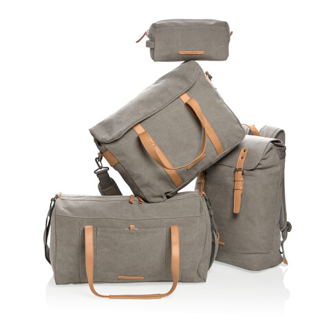 Canvas Laptop-Tasche, PVC-frei grau bedrucken, Art.-Nr. P729.352