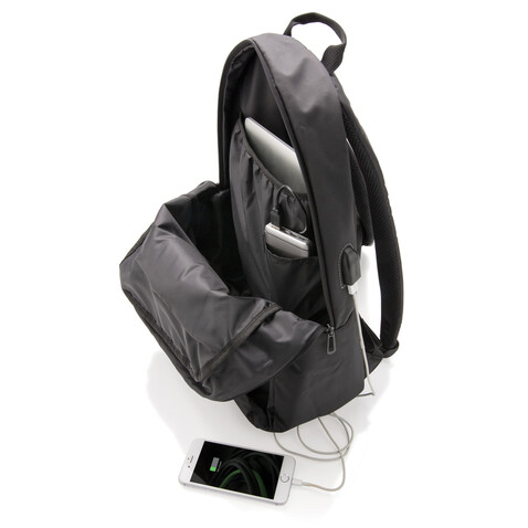 Power USB Laptop-Rucksack schwarz bedrucken, Art.-Nr. P732.061 Power USB Laptop-Rucksack schwarz bedrucken, Art.-Nr. P732.061