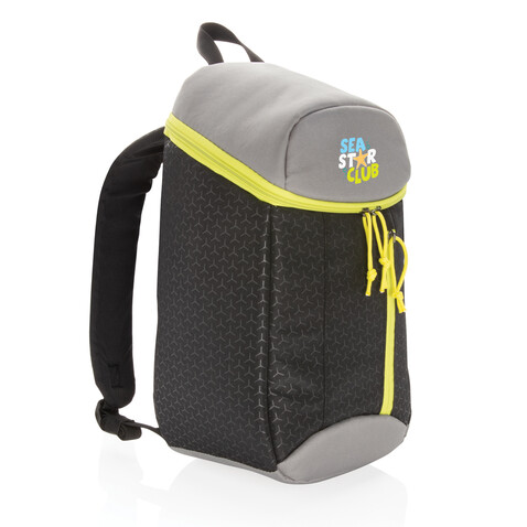 Kühlrucksack 10L schwarz, limone bedrucken, Art.-Nr. P733.071