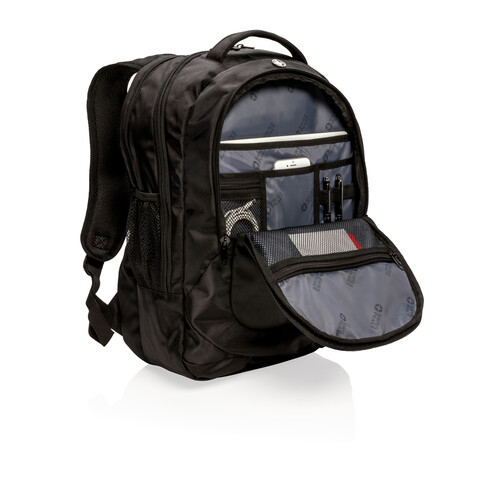 Outdoor Laptop Rucksack schwarz bedrucken, Art.-Nr. P742.010