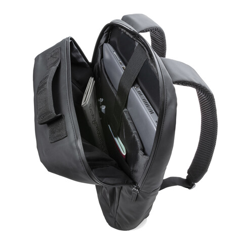 Fashion schwarzer 15.6" Laptop-Rucksack, PVC-frei schwarz bedrucken, Art.-Nr. P760.131