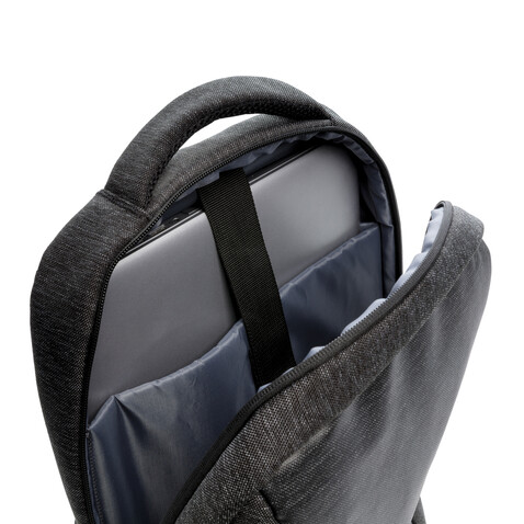 900D Laptop-Rucksack, PVC-frei schwarz bedrucken, Art.-Nr. P762.411