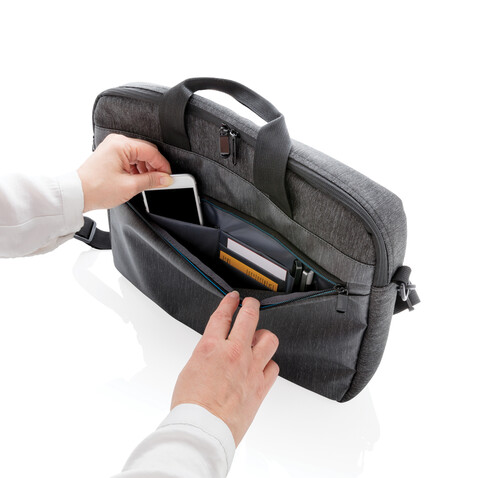 900D Laptop-Tasche, PVC-frei schwarz bedrucken, Art.-Nr. P762.421