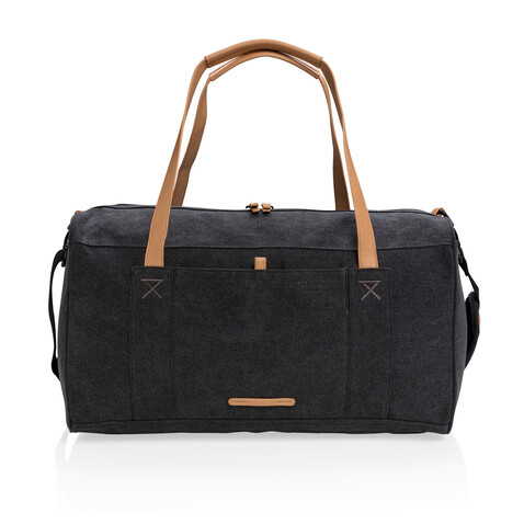 Canvas Reisetasche, PVC-frei schwarz bedrucken, Art.-Nr. P762.471