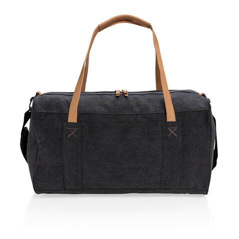 Canvas Reisetasche, PVC-frei schwarz bedrucken, Art.-Nr. P762.471