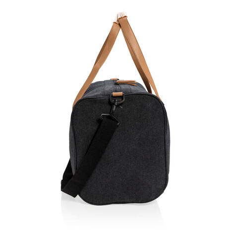 Canvas Reisetasche, PVC-frei schwarz bedrucken, Art.-Nr. P762.471