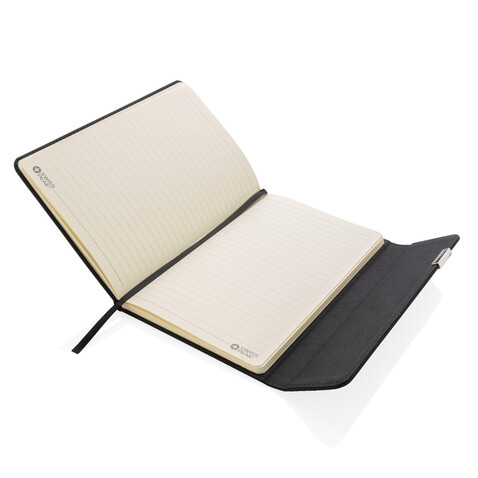 Swiss Peak Deluxe A5 Notizbuch mit Stift schwarz bedrucken, Art.-Nr. P772.921