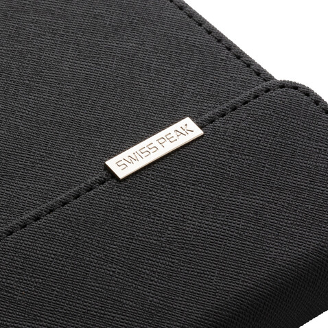 Swiss Peak Deluxe A5 Notizbuch mit Stift schwarz bedrucken, Art.-Nr. P772.921
