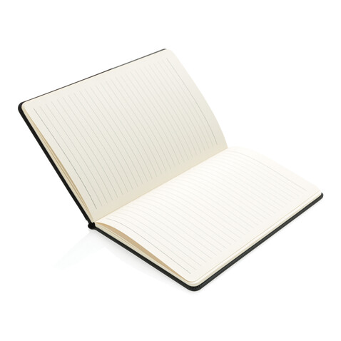 A5 Deluxe Notizbuch mit Fächern schwarz bedrucken, Art.-Nr. P773.011