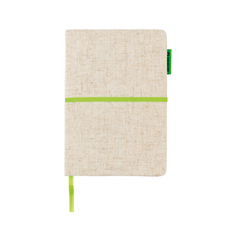 A5 Jute Notizbuch grün, grün bedrucken, Art.-Nr. P773.943 A5 Jute Notizbuch grün, grün bedrucken, Art.-Nr. P773.943